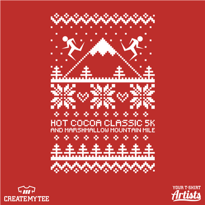 Hot Cocoa Classic 5K and Marshmallow Mountain Mile, Epic Races, Faux Ugly Sweater Design