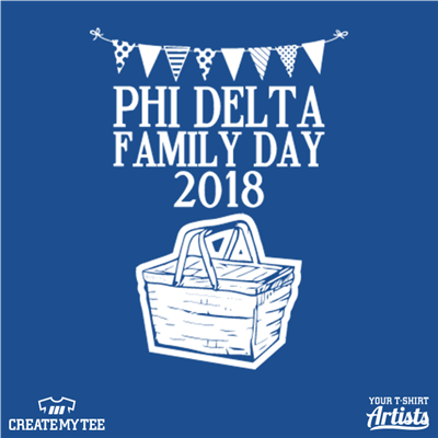 Phi Delta, Family Day, Picnic, Flags, Hand drawn