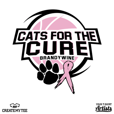 Cats for the Cure, Cats, Basketball, Paw, Breast Cancer, Ribbon