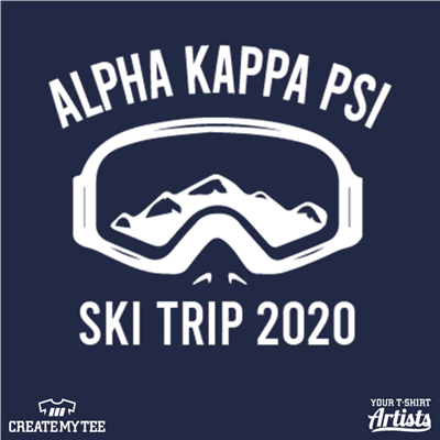 ski trip, alpha kappa psi, 2020, left chest