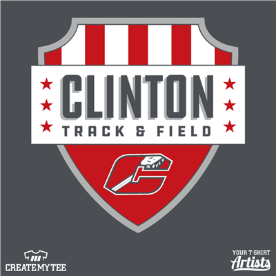 Clinton Track & Field Crest (9 inches), Shield, Badge