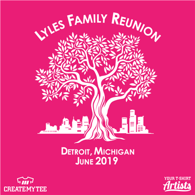Family Reunion, Tree, Detroit skyline