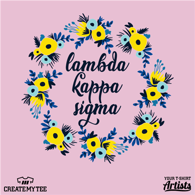 Lambda Kappa Sigma, Sorority, Greek, Flowers, Wreath, Spring