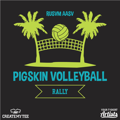 Pigskin, Volleyball, Rally, Beach, Palm Tree