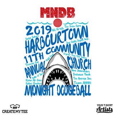 Midnight, Dodgeball, MNDB, Shark, Jaws, 2019, Electric Blue