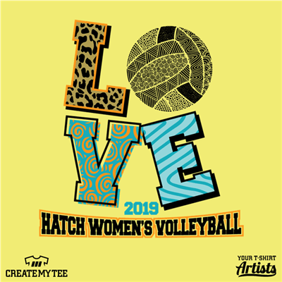 Volleyball, LOVE, Hatch, Womens, Team, Sport, Sports