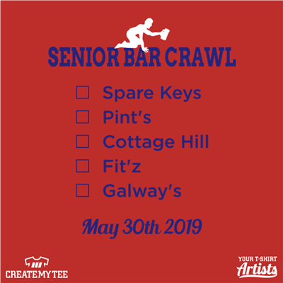 Senior, Bar Crawl, Elmhurst, 2019
