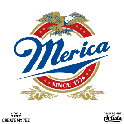 Merica, Beer, Miller, Logo, 4th Of July, Amazon