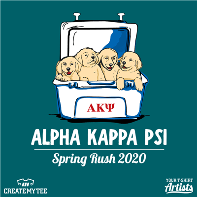 Alpha Kappa Psi, Spring Rush, Puppies in Cooler, Puppies, Cooler, Greek