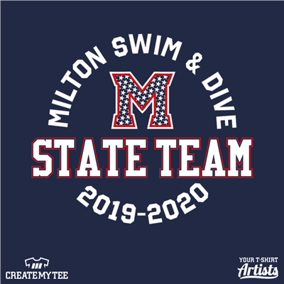 Milton, Swim & Dive, Team, State Team, Swim, M, Stars, 9.5