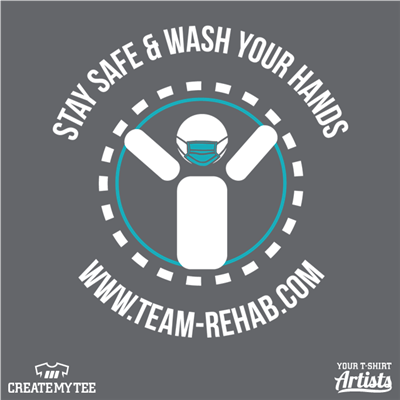 Team Rehab, In This Together, Logo, Wash Your Hands, Mask