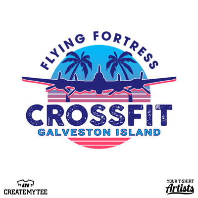 Flying Fortress, Crossfit, Gym, 9, Galveston Island, Plane, Palm, Vaporwave