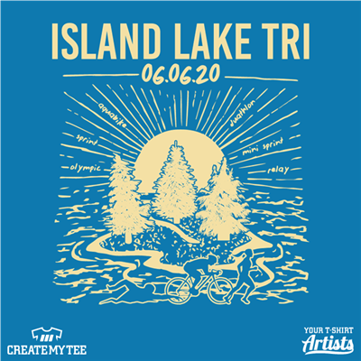 Epic, ILT, Island Lake Tri, 2020, Trees, Water, Sun, Retro, Vintage