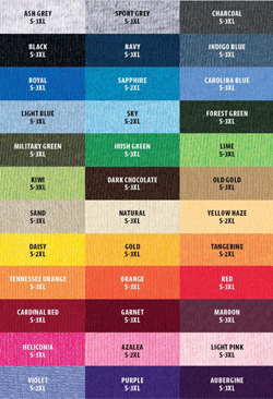 *some colors vary by availability