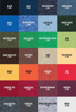 *some colors vary by availability