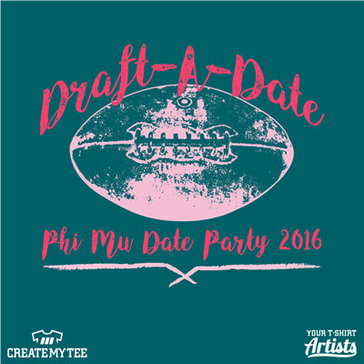 Phi Mu Date Party 2016, Draft-A-Date, Vintage Football