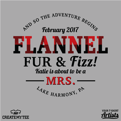 Flannel Fur & Fizz, Bachelorette Shirt, Flannel Pattern Text