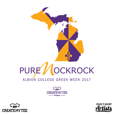 Albion College, Pure Mockrock, Greek week, Createmytee logo