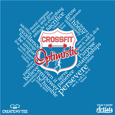 Crossfit Optimistic, Words, Shield