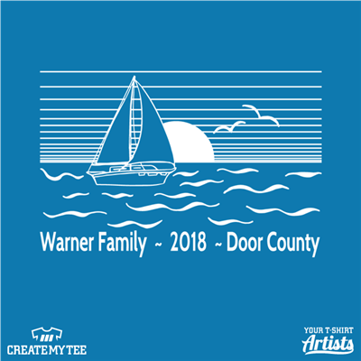 Warner Family 2018, Door County, Sailboat scene (12 inches)