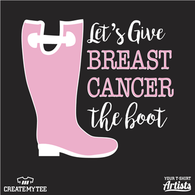 Team Shellbee, Breast Cancer, Ribbon, Pink, Boot, Let's Give Breast Cancer The Boot