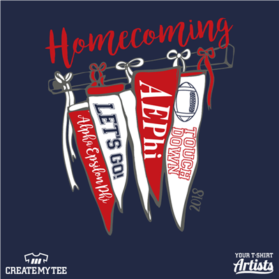 Homecoming, Flags, Greek, Banner, Alpha Epsilon Phi, Touchdown, Football