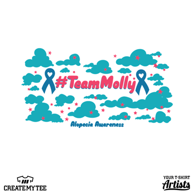 team molly, alopecia awareness, clouds, stars, back