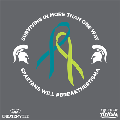 MSU, Michigan State, Ribbons, Awareness, Breakthestigma, Surviving