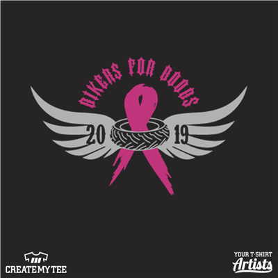 Bikers for Boobs, 2019, Breast Cancer, Bikers, Wings, Tire