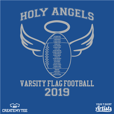 Holy Angels, Varsity, Flag Football, 2019, 12, Names