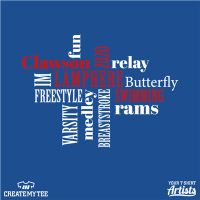 Swim League, Clawson, Lamphere, Swimming, Rams, Wordcloud, 10