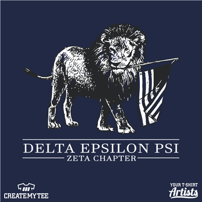 Delta Epsilon Psi, Greek, Lion, Flag