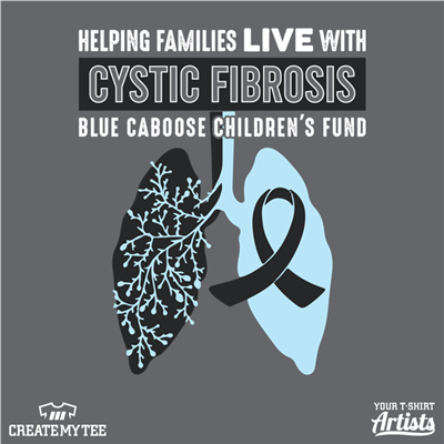 Blue Caboose Children’s Fund, Cystic Fibrosis, Lungs, Awareness, Ribbon