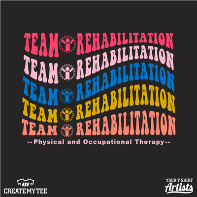 Team Rehab, Team Rehabilitation, Physical Therapy, Wave, psychedelic