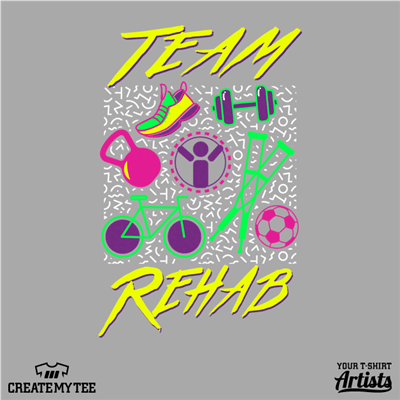 Team Rehab, Team Rehabilitation, Fitness Icons, 80's