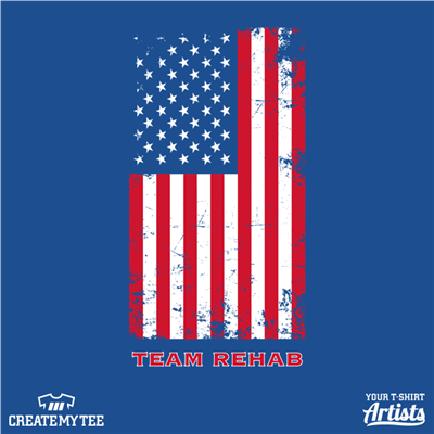 Team Rehab, Grand Blanc, 4th of July, distressed flag