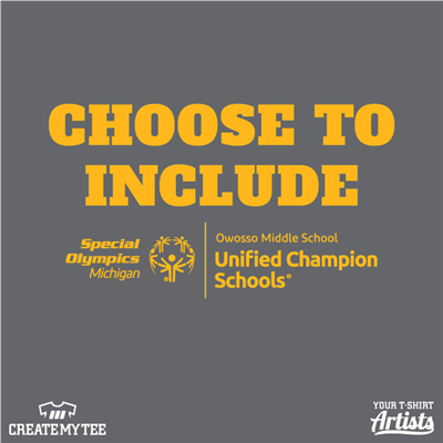 Owosso Middle School, Owosso, Peer to Peer, Unified, Choose to Include, 2025, Back