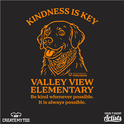 Unified Schools Valley View Elementary Kindness Is Key Dog Front